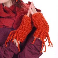 Mitaines � p�le nord � Rouille tricot�es main