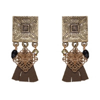 Boucles d'oreilles Arbalète clip brun kaki Boucles d'oreilles Arbalète clip brun kaki