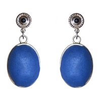 Boucles d'oreilles cabochons Arbalète crochet bleu roi Boucles d'oreilles cabochons Arbalète crochet bleu roi