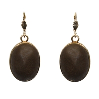 Boucles d'oreilles cabochons Arbalète crochet brun kaki Boucles d'oreilles cabochons Arbalète crochet brun kaki