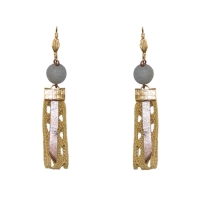 Boucles d'oreilles Rétro Platine kaki Boucles d'oreilles Rétro Platine kaki