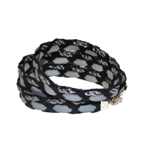 Bracelet R�tro Noir et Argent