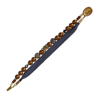 Bracelet magique ruban marron gris