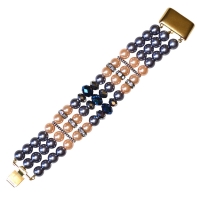 Bracelet Manchette magique anthracite p�che