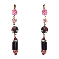 Boucles d'oreilles Rossignol fuchsia Boucles d'oreilles Rossignol fuchsia