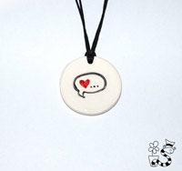 Collier c�ramique Bulle et C�ur