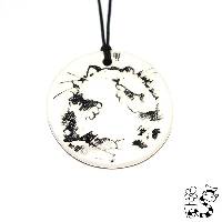Collier en c�ramique Chat qui s'interroge