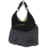 Sac � bandouli�re Guinguette Brown tissu � pois