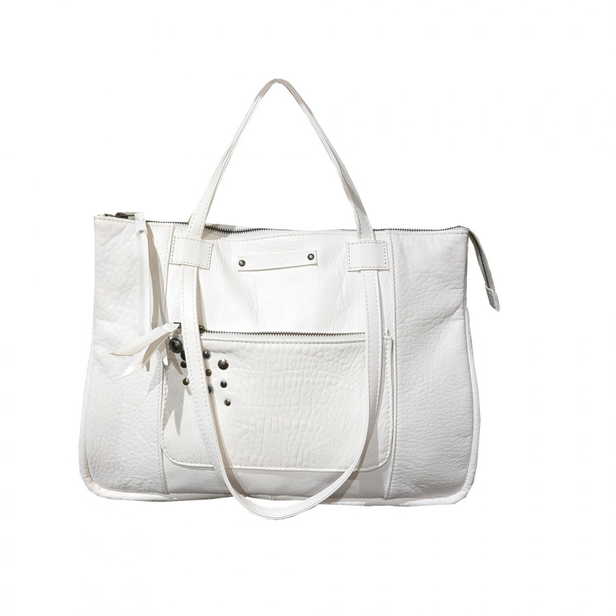 Cabas joval rock cuir blanc