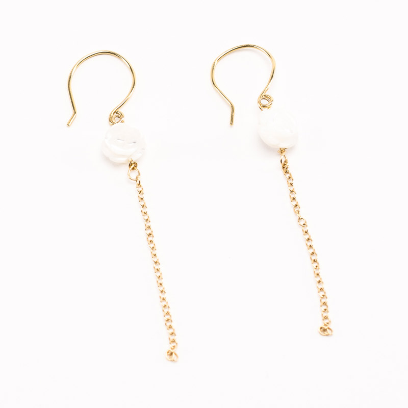 Boucles d'oreilles Les Charmeuses or et nacre