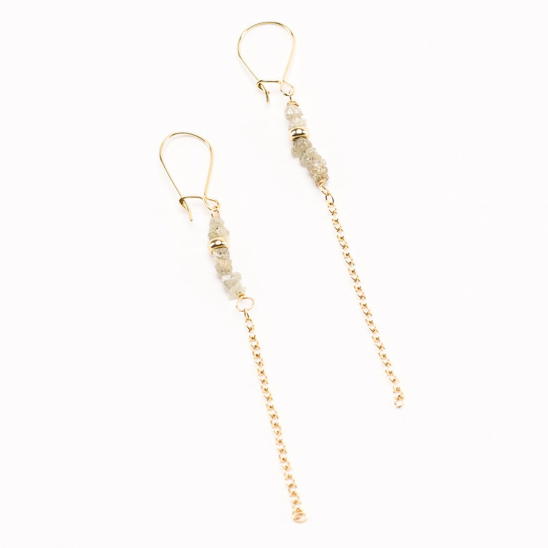 Boucles d'oreilles Les Prcieuses or et diamants bruts