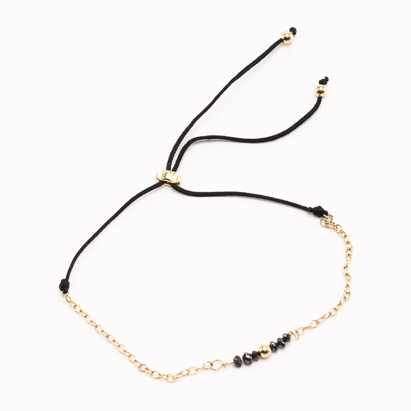 Bracelet chaîne Les Divines or et diamants noirs Bracelet chaîne Les Divines or et diamants noirs