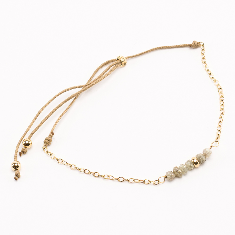 Bracelet chaîne Les Précieuses or et diamants bruts Bracelet chaîne Les Précieuses or et diamants bruts