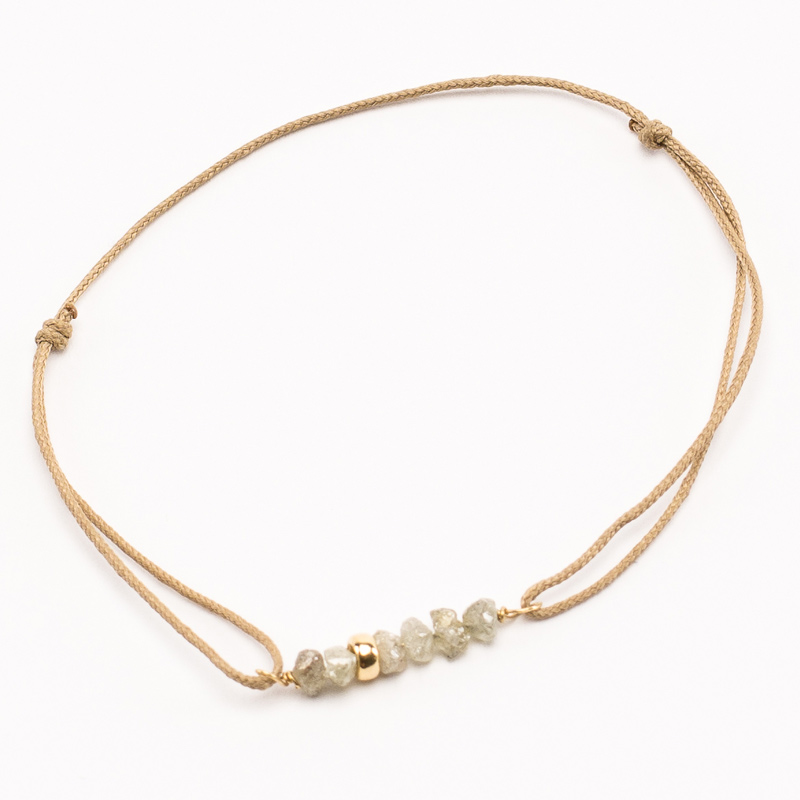 Bracelet cordon Les Précieuses or et diamants bruts Bracelet cordon Les Précieuses or et diamants bruts