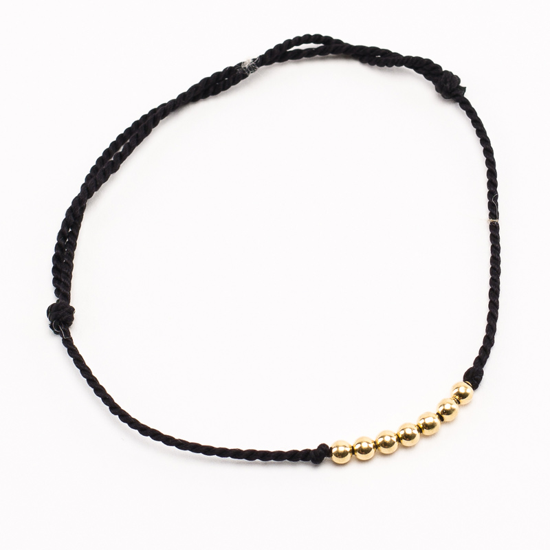 Bracelet Vibration cordon noir soie et or