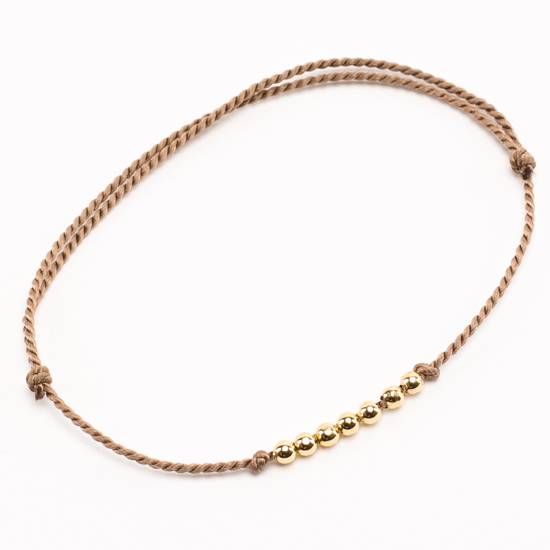 Bracelet Vibration cordon sable soie et or Bracelet Vibration cordon sable soie et or