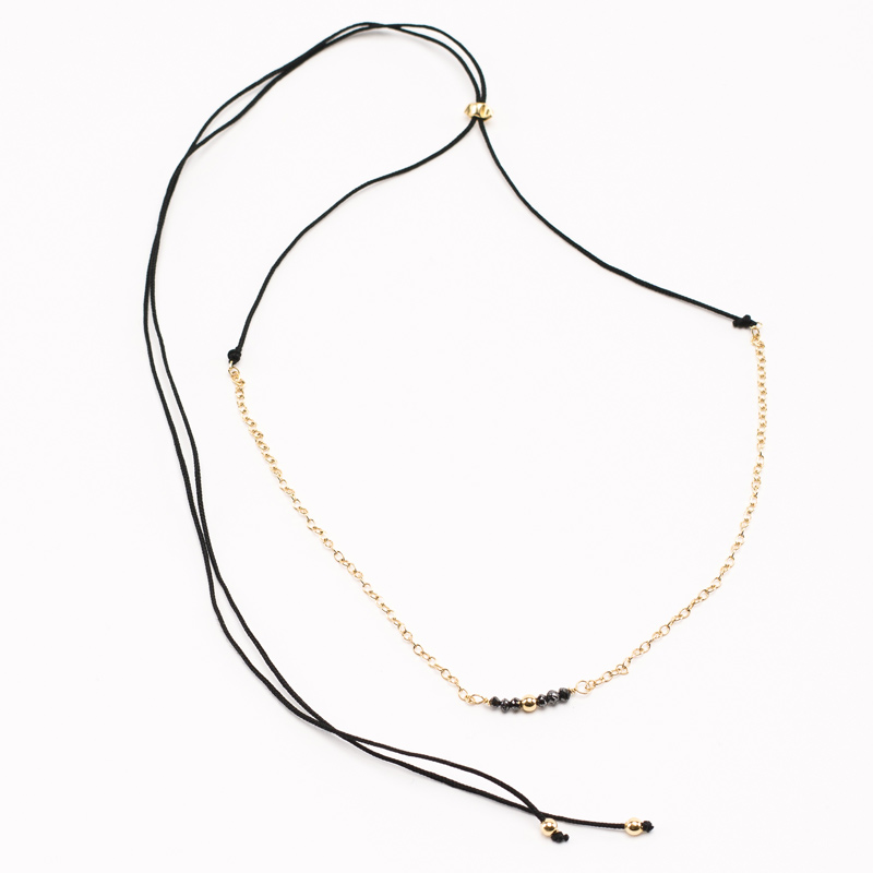Collier bracelet chaîne Les Divines or et diamants noirs Collier bracelet chaîne Les Divines or et diamants noirs