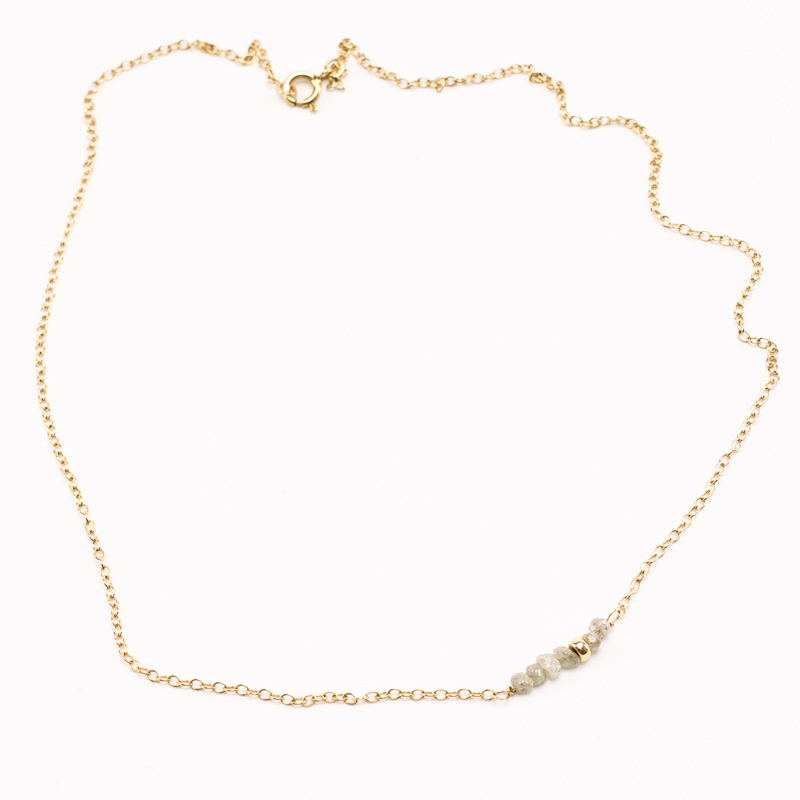 Collier chaîne Les Précieuses or et diamants bruts Collier chaîne Les Précieuses or et diamants bruts