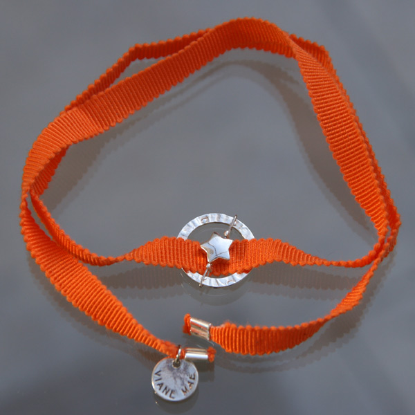 Bracelet Feel'in colors argent toile-orange