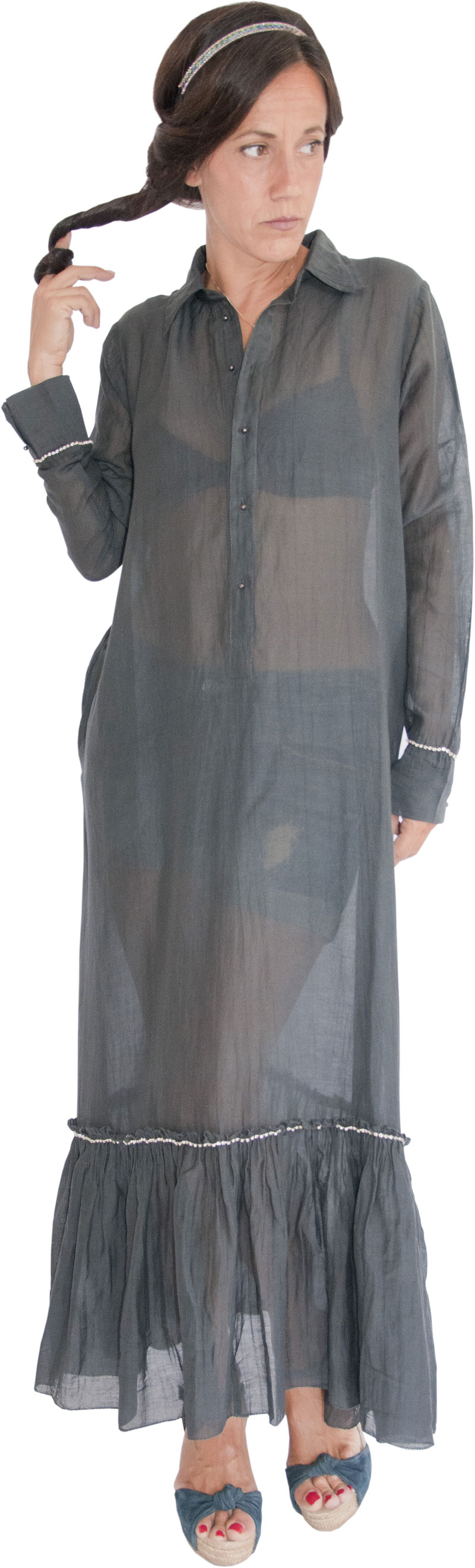 Robe Longue Adélaide Onix Collection Absolute Vintage Robe Longue Adélaide Onix Collection Absolute Vintage