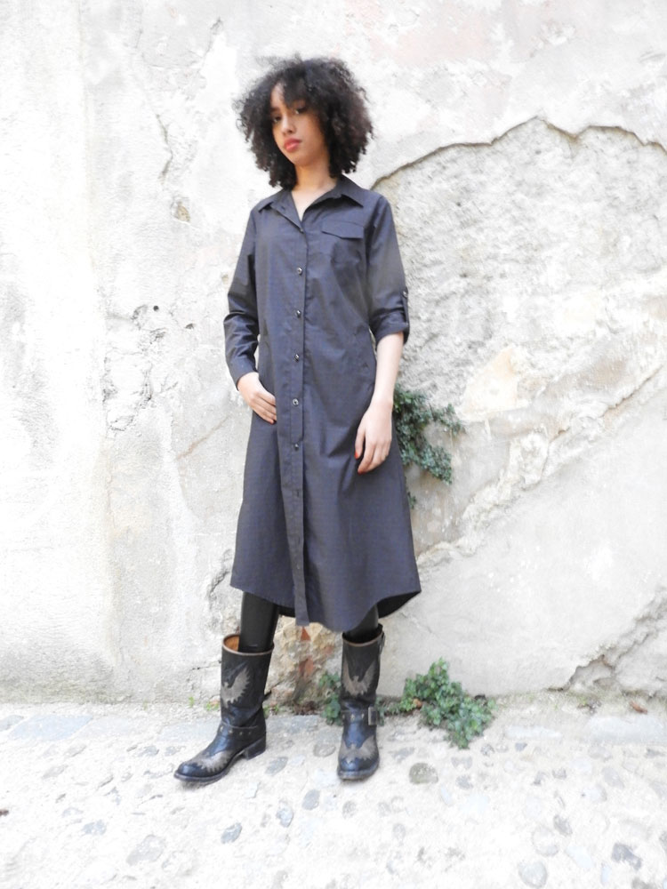 Robe chemise Joséphine Black - Collection Scootish Robe chemise Joséphine Black - Collection Scootish