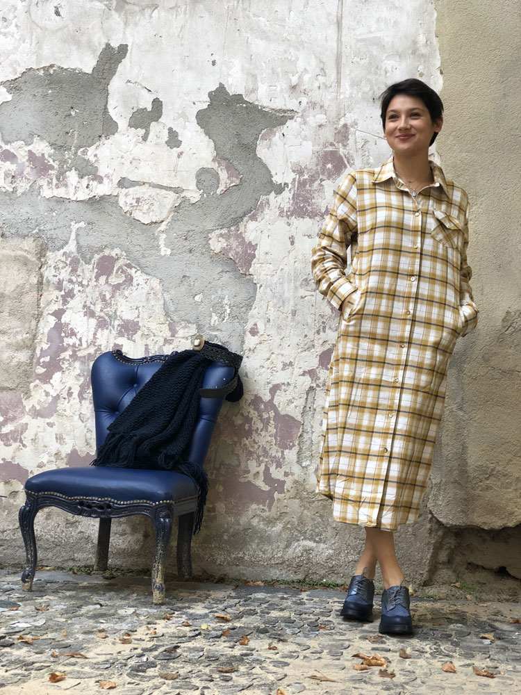 Robe chemise Joséphine Yellow - Collection Scootish Robe chemise Joséphine Yellow - Collection Scootish