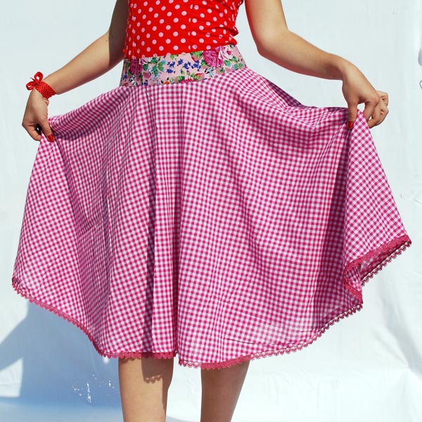 Jupe taille haute Maryline Pink