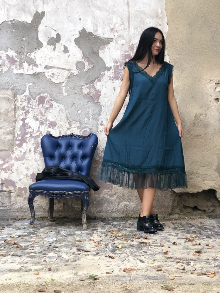 Robe longue Nuisette Coco Navy - Collection Tulle Robe longue Nuisette Coco Navy - Collection Tulle