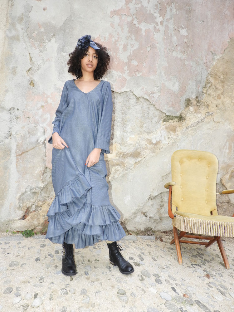 Robe longue Fairlie Navy Strip - Collection Scootish Robe longue Fairlie Navy Strip - Collection Scootish